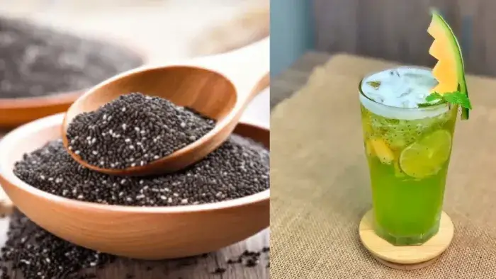 Trà dưa lưới kết hợp với hạt chia Trà dưa lưới hạt chia