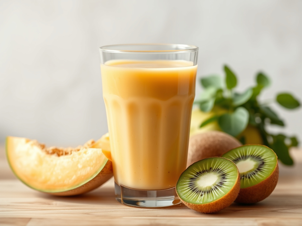 Nước ép dưa lưới mix kiwi Nước ép dưa lưới mix kiwi