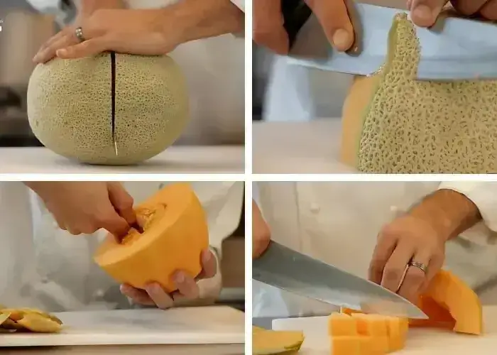 Kỹ thuật bổ dưa lưới theo chiều ngang Kỹ thuật bổ dưa lưới theo chiều ngang
