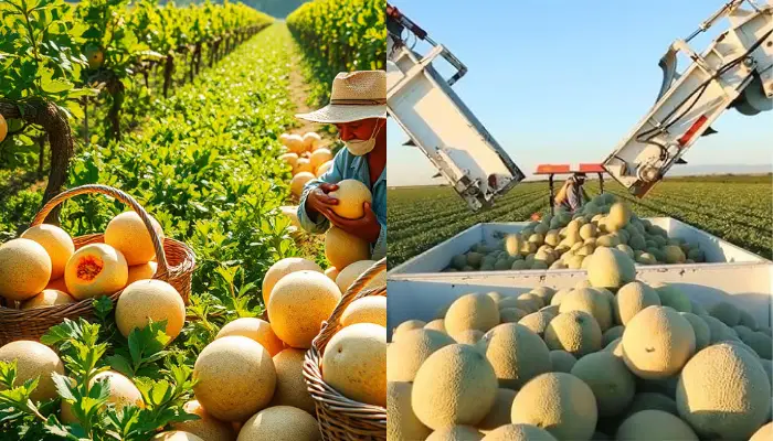 Thu hoạch dưa lưới Thu hoạch dưa lưới