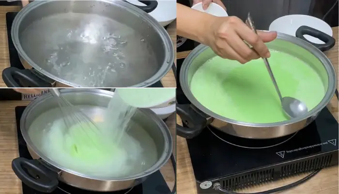 Nấu pudding dưa lưới