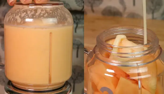 Xay nhuyễn rồi bỏ nguyên liệu vào