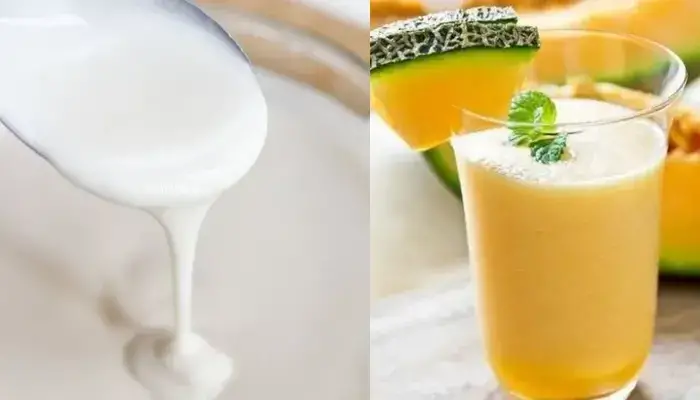 Sinh tố dưa lưới nước cốt dừa, đường nâu